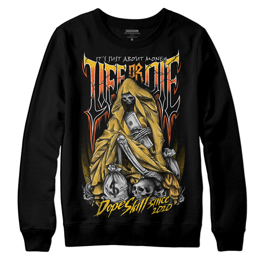 Yellow Sneakers DopeSkill Sweatshirt Life or Die Graphic Streetwear - Black