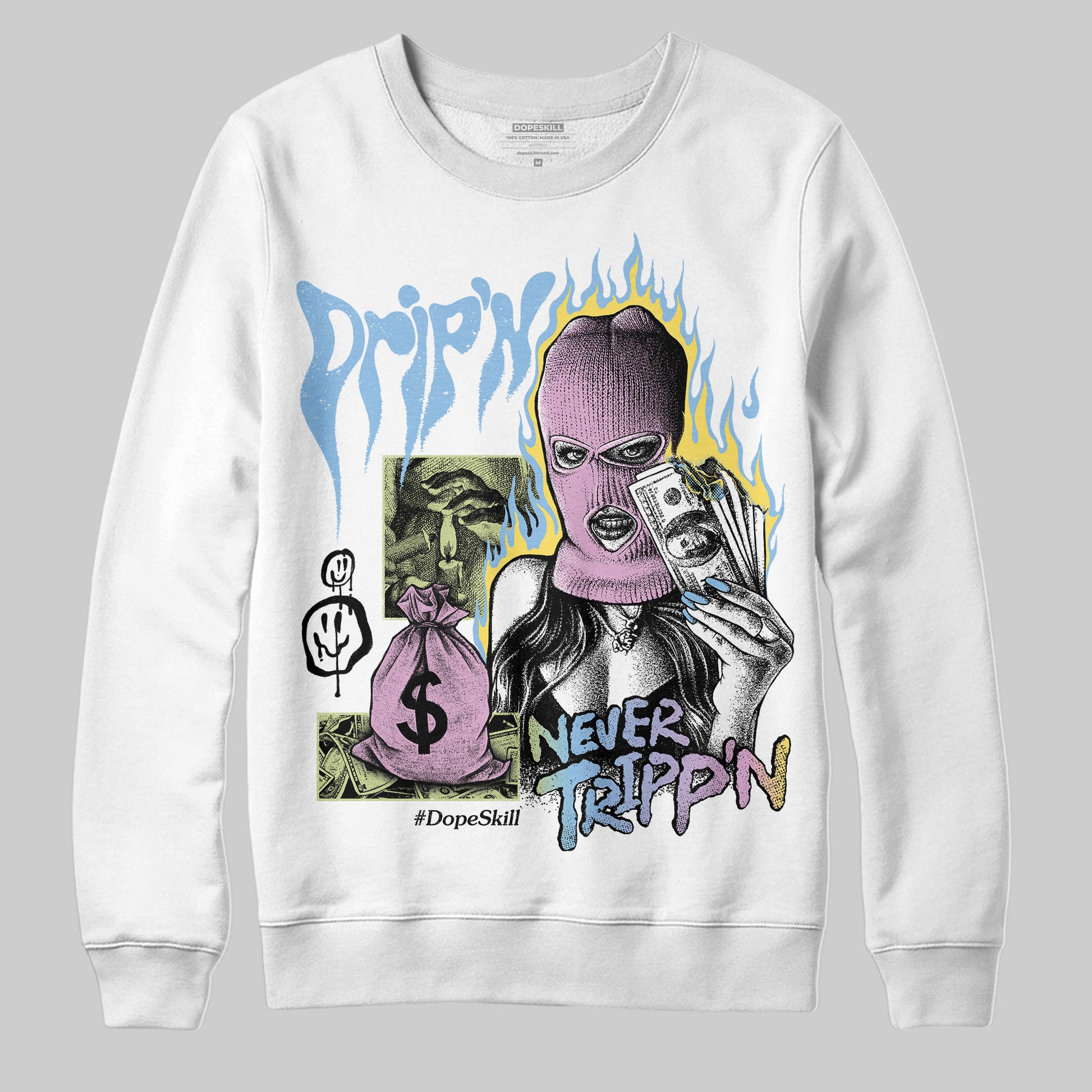 Jordan 5 “Year of the Snake” DopeSkill Sweatshirt Drip'n Never Tripp'n Graphic Streetwear - White