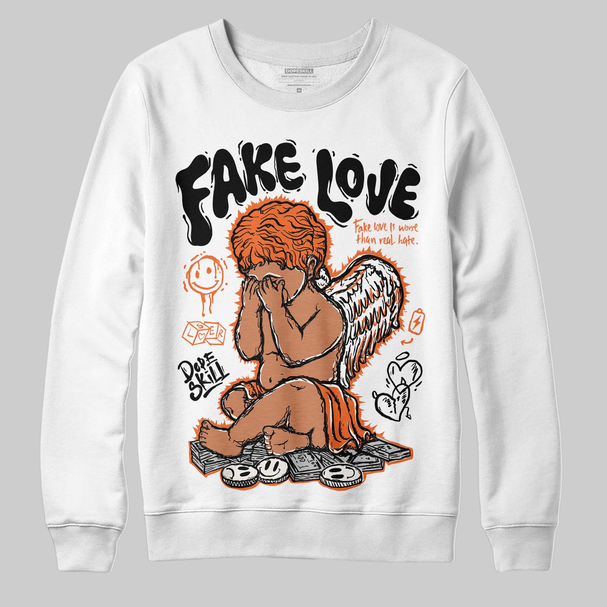 Jordan 1 Retro High OG Shattered Backboard (2025) DopeSkill Sweatshirt False Love Graphic Streetwear - White 