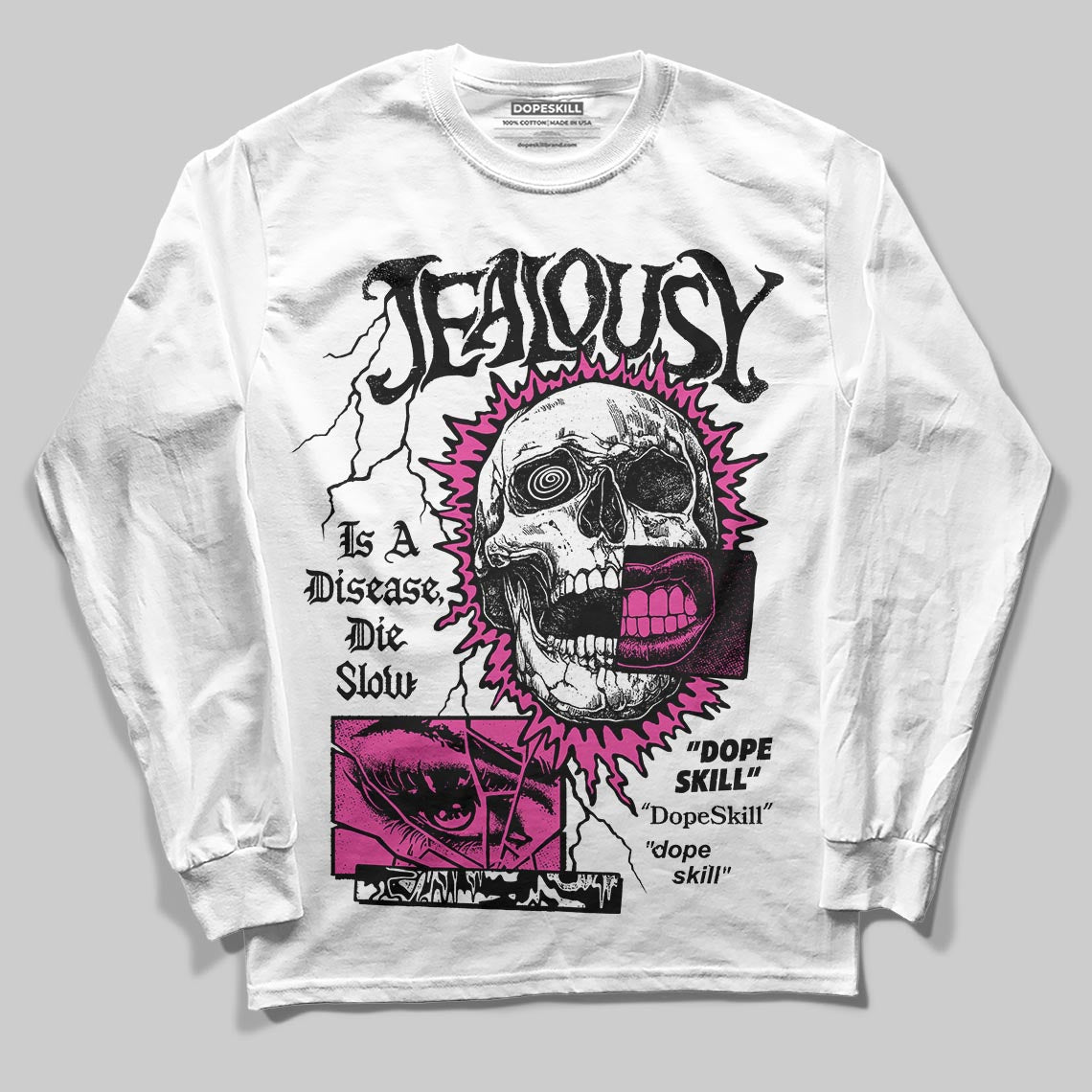 Pink Sneakers DopeSkill Long Sleeve T-Shirt Jealousy Graphic Streetwear - White