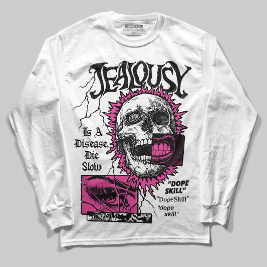 Pink Sneakers DopeSkill Long Sleeve T-Shirt Jealousy Graphic Streetwear - White
