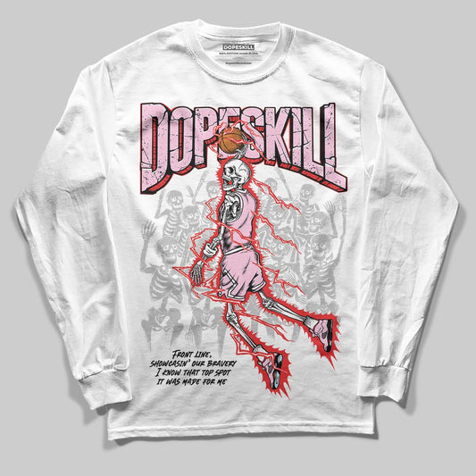 Awake NY x Air Jordan 5 Arctic Pink DopeSkill Long Sleeve T-Shirt Thunder Dunk Graphic Streetwear - White