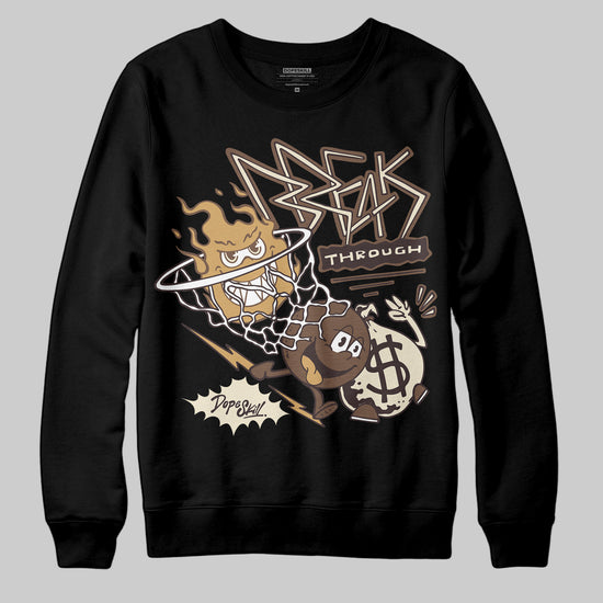 Jordan 5 “Earth/Metallic Gold” DopeSkill Sweatshirt Break Through Graphic Streetwear - Black