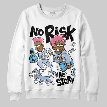 Jordan 3 GS “Cobalt Bliss” DopeSkill Sweatshirt No Risk No Story Graphic Streetwear - White