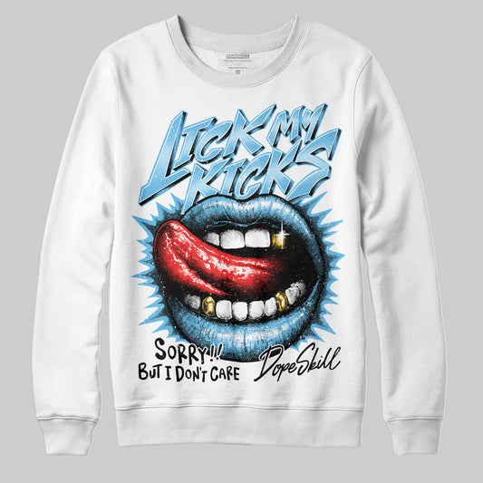 Jordan 11 Retro Legend Blue DopeSkill Sweatshirt Lick My Kicks Graphic Streetwear - White