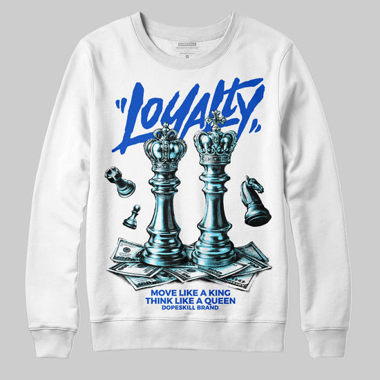 Royal Blue Sneakers DopeSkill Sweatshirt Loyalty Graphic Streetwear - White