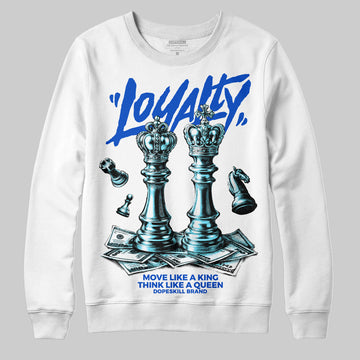 Royal Blue Sneakers DopeSkill Sweatshirt Loyalty Graphic Streetwear - White