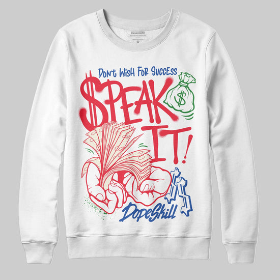 Jordan 11 Retro 285 Atlanta DopeSkill Sweatshirt Speak It Graphic Streetwear - White