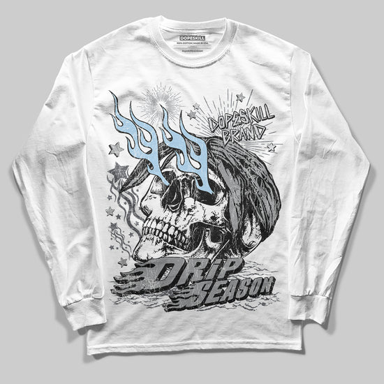 Jordan 5 Retro Wolf Grey (2026) DopeSkill Long Sleeve T-Shirt Drip Season Graphic Streetwear - White