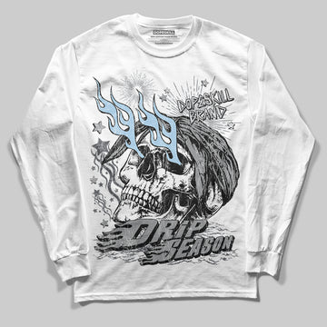 Jordan 5 Retro Wolf Grey (2026) DopeSkill Long Sleeve T-Shirt Drip Season Graphic Streetwear - White