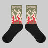 Medium Olive 1s DopeSkill Sublimated Socks FIRE Graphic