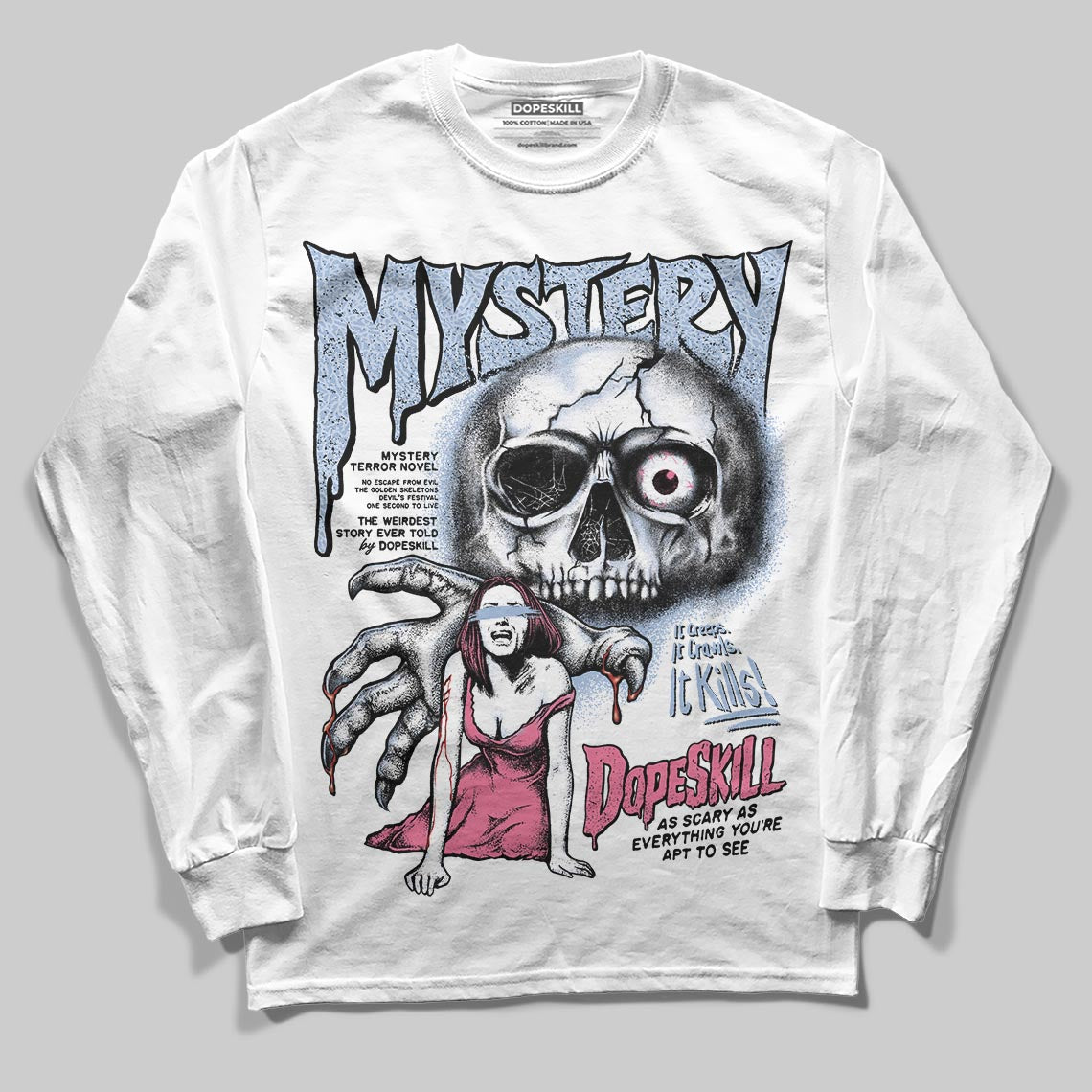Jordan 3 GS “Cobalt Bliss” DopeSkill Long Sleeve T-Shirt Mystery Ghostly Grasp Graphic Streetwear - White