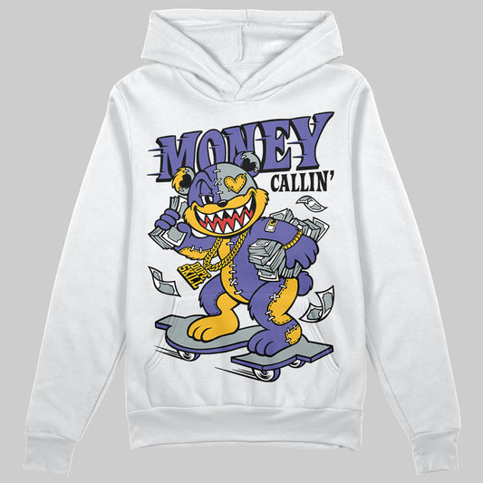 Jordan 4 Retro Lakers DopeSkill Hoodie Sweatshirt Money Callin' Graphic Streetwear - White