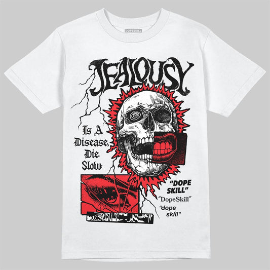 Red Sneakers DopeSkill T-Shirt Jealousy Graphic Streetwear - White