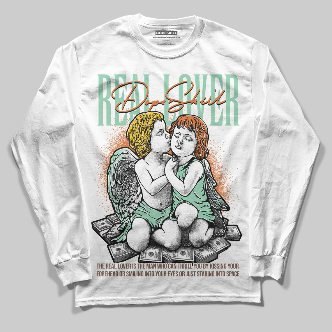 SB Dunk Low Rodeo Tourmaline DopeSkill Long Sleeve T-Shirt Real Lover Graphic Streetwear - White