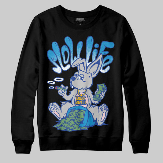Royal Blue Sneakers DopeSkill Sweatshirt Slow Life Graphic Streetwear - Black