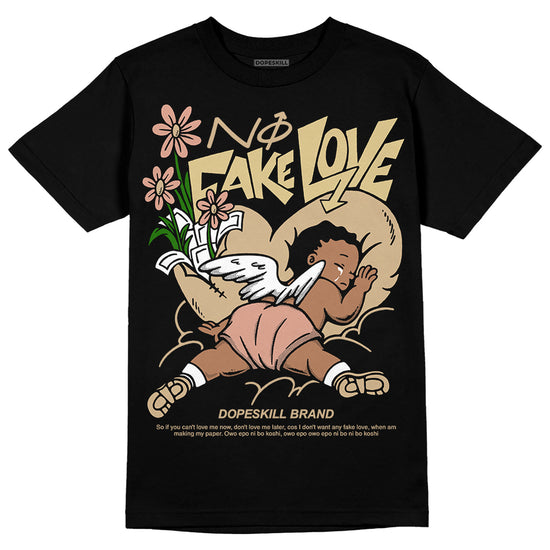 TAN Sneakers DopeSkill T-Shirt No Fake Love Graphic Streetwear - Black