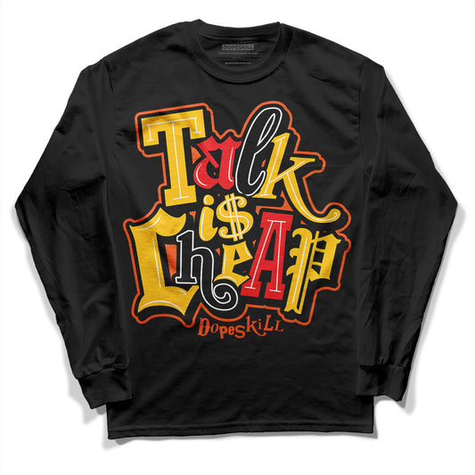 Yellow Sneakers DopeSkill Long Sleeve T-Shirt Talk Is Chip Graphic Streetwear - Black