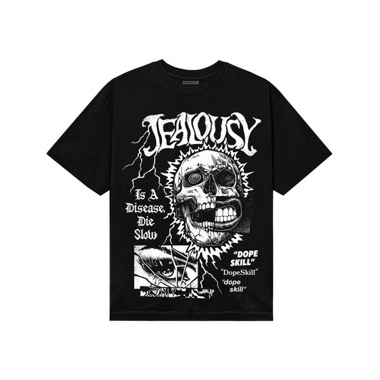 Black and White Sneakers DopeSkill T-Shirt Jealousy Graphic Streetwear - Black