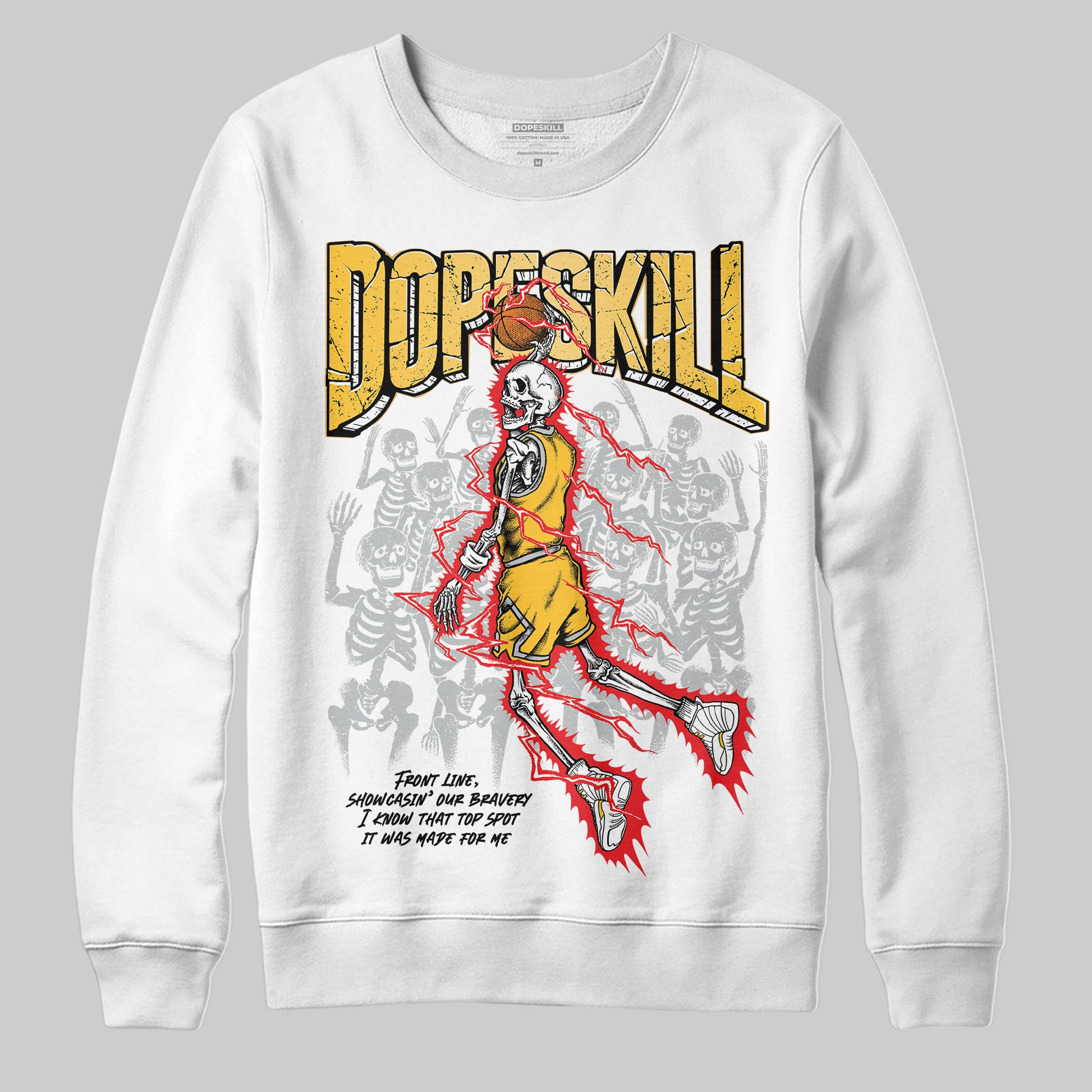 Jordan 12 "Phantom" DopeSkill Sweatshirt Thunder Dunk Graphic Streetwear - White