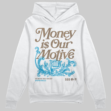 Jordan 3 GS “We Outside” DopeSkill Hoodie Sweatshirt Money Is Our Motive Typo Graphic Streetwear - White