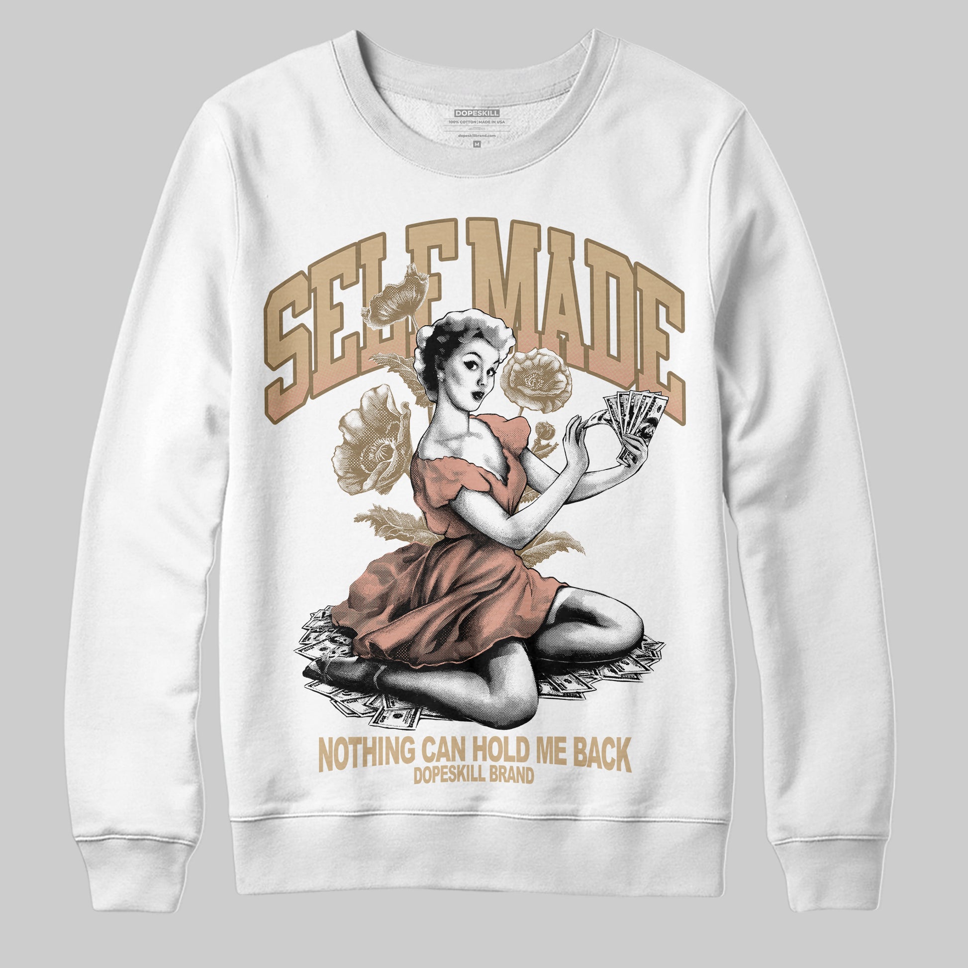 TAN Sneakers DopeSkill Sweatshirt Self Made Graphic Streetwear - White
