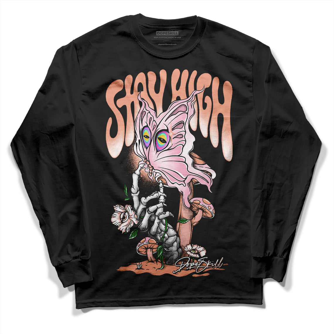 Jordan 11 Low “Legend Pink” DopeSkill Long Sleeve T-Shirt Stay High Graphic Streetwear - Black