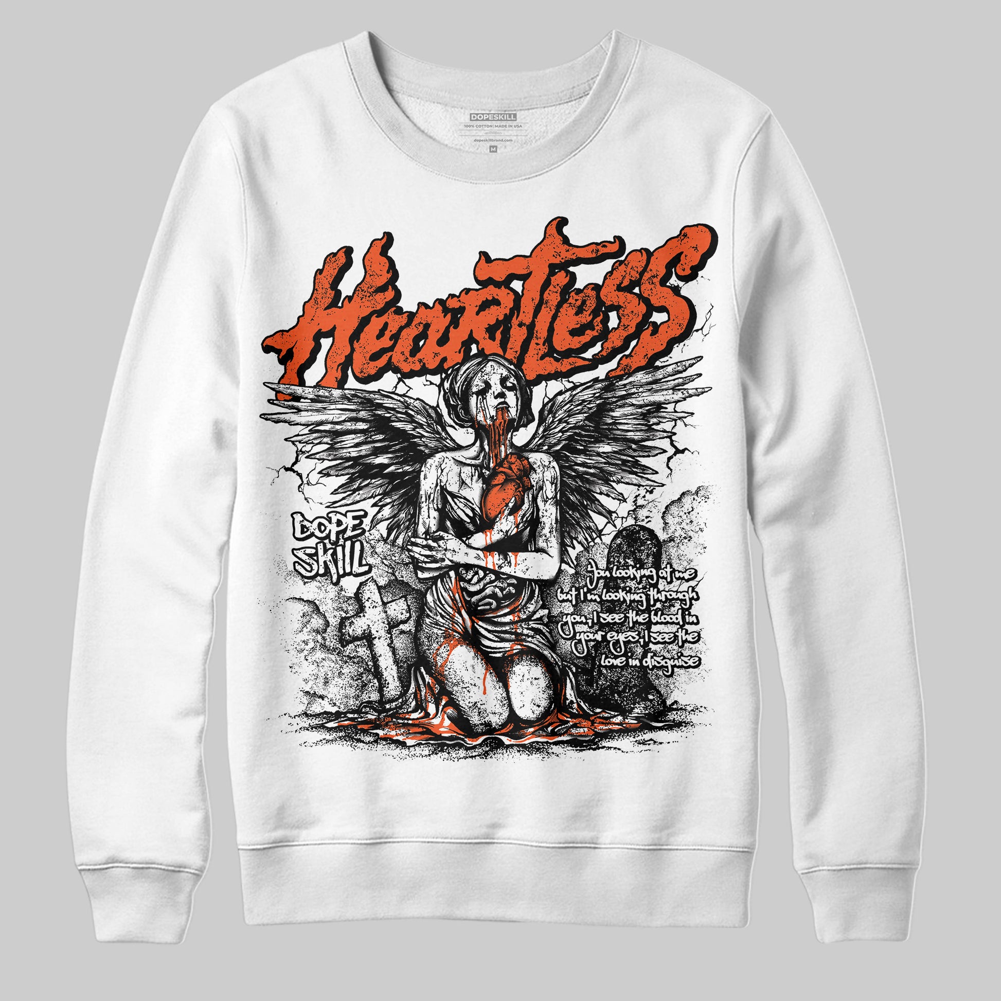 MSCHF Super Normal 2 Orange Milk DopeSkill Sweatshirt Heartless Graphic Streetwear - White