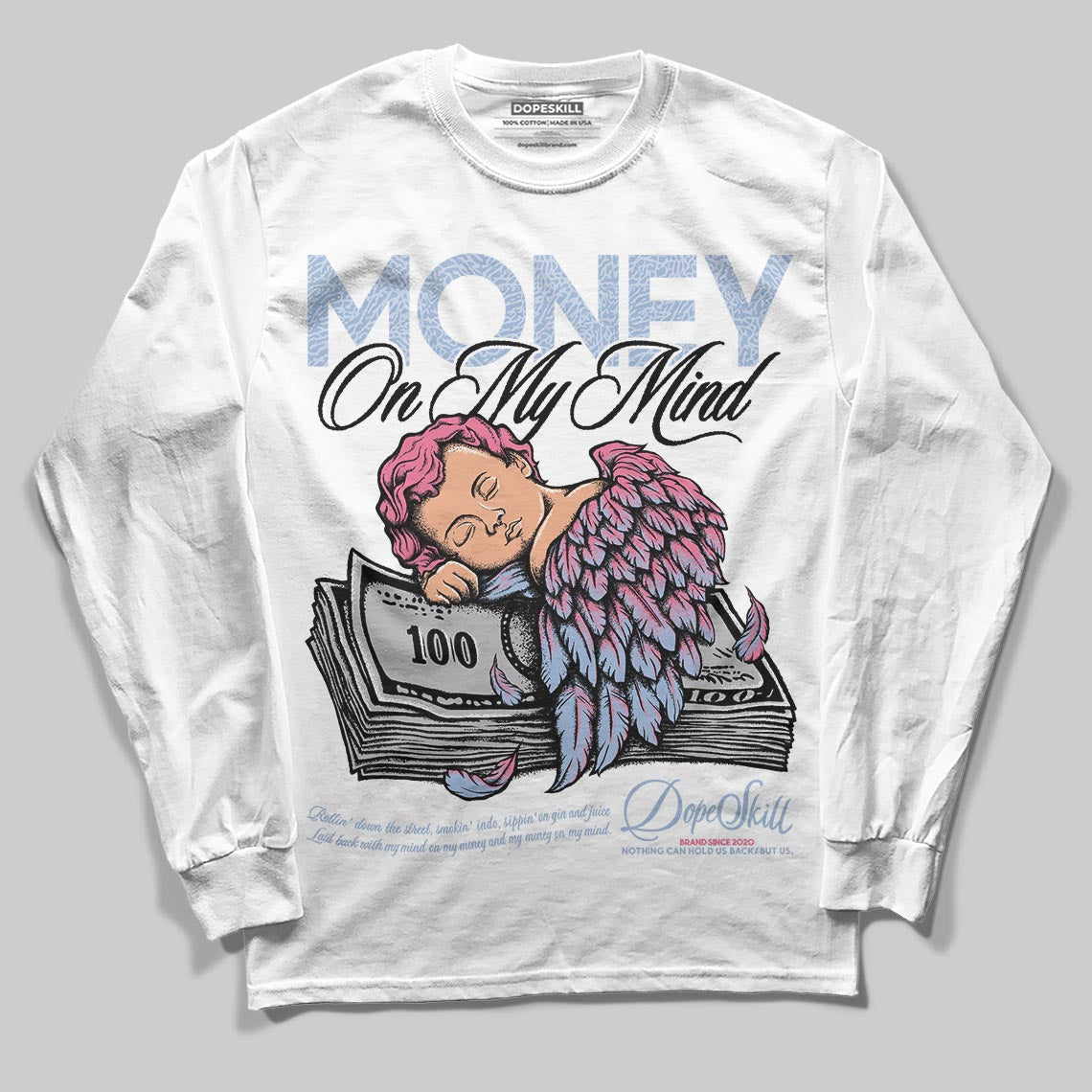Jordan 3 GS “Cobalt Bliss” DopeSkill Long Sleeve T-Shirt MOMM Graphic Streetwear - White