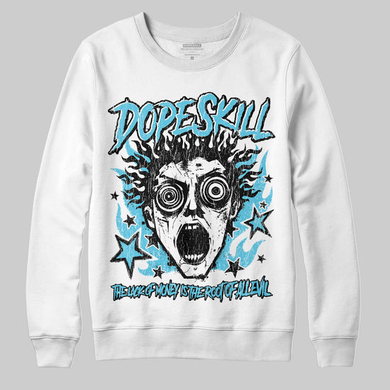 Jordan 11 Retro Gamma Blue (2025) DopeSkill Sweatshirt Root of Evil Graphic Streetwear - White