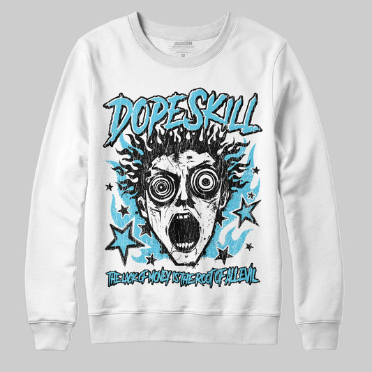Jordan 11 Retro Gamma Blue (2025) DopeSkill Sweatshirt Root of Evil Graphic Streetwear - White