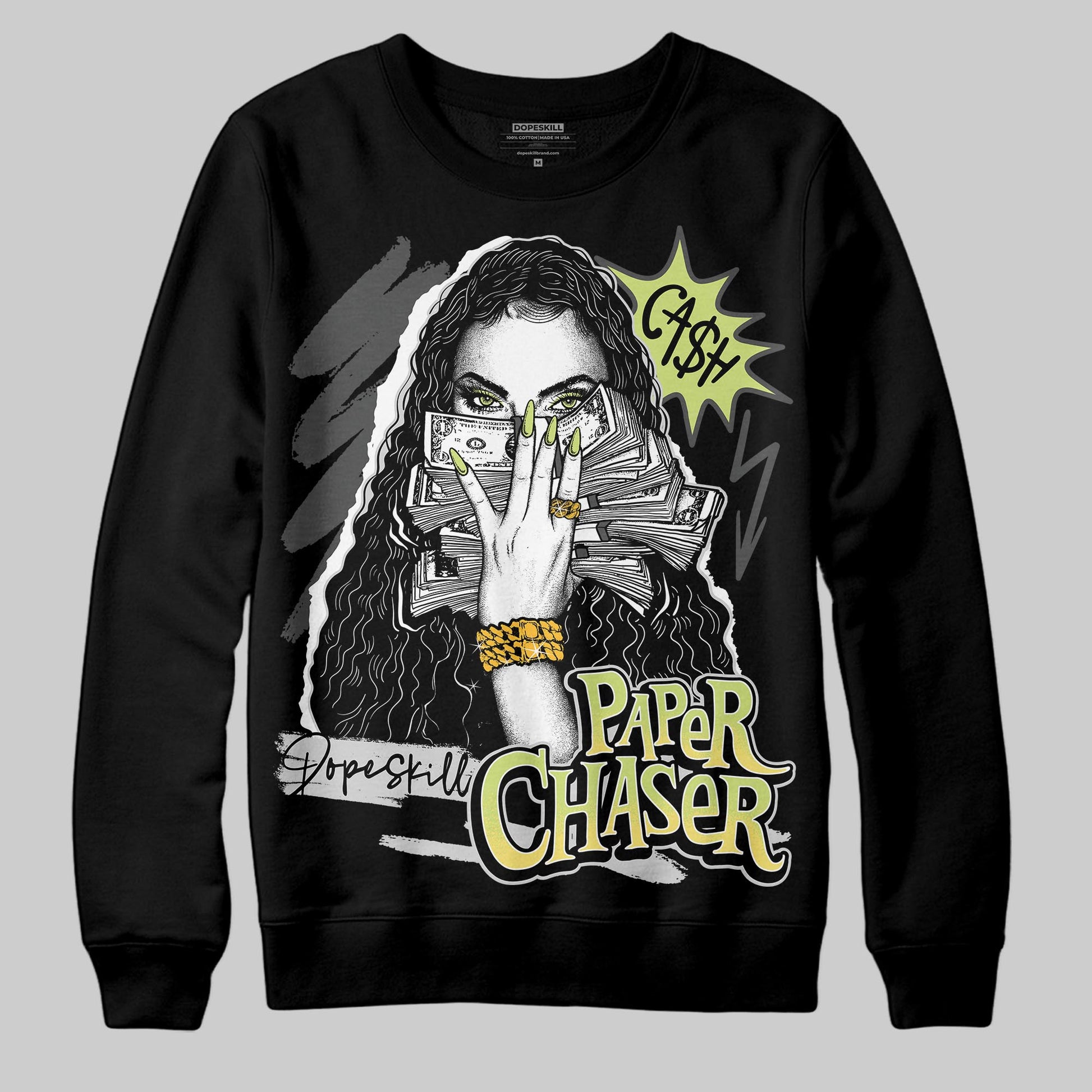 Jordan 4 GS “Light Lemon Twist” DopeSkill Sweatshirt NPC Graphic Streetwear - Black