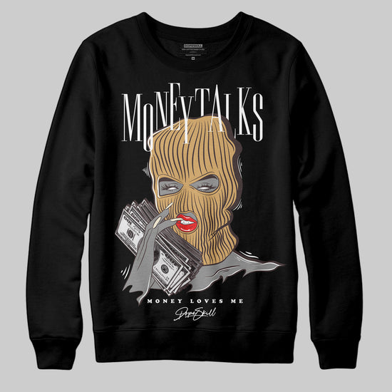 Jordan 5 “Earth/Metallic Gold” DopeSkill Sweatshirt Money Talks Graphic Streetwear - Black