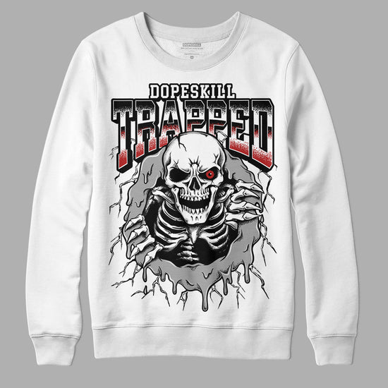 Jordan 14 "Black/White" DopeSkill Sweatshirt Trapped Halloween Graphic Streetwear - White