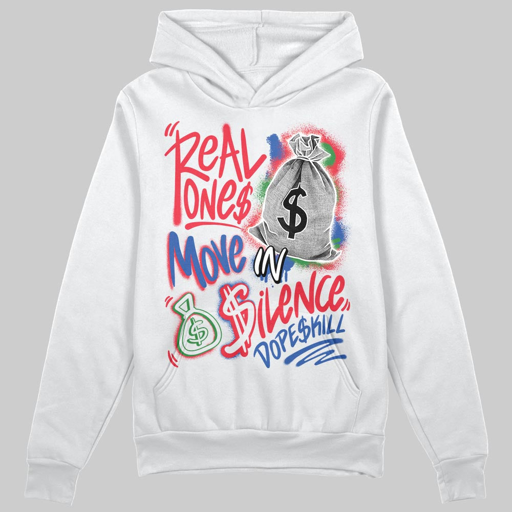 Jordan 11 Retro 285 Atlanta DopeSkill Hoodie Sweatshirt Real Ones Move In Silence Graphic Streetwear - White