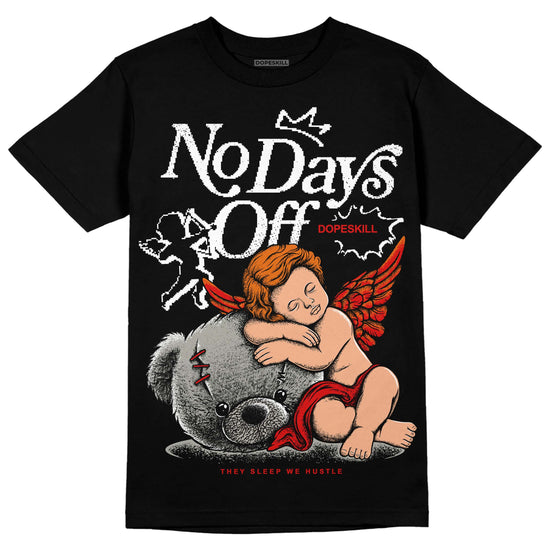 Jordan 3 Retro Fire Red DopeSkill T-Shirt New No Days Off Graphic Streetwear - Black