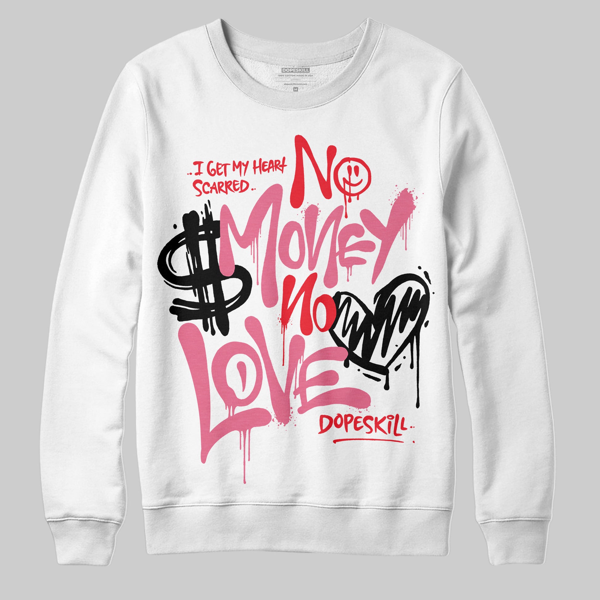 Diesel Pink S - Serendipity Pro-X1 Trainers DopeSkill Sweatshirt No Money No Love Typo Graphic Streetwear - White