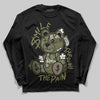 Jordan 3 “Medium Olive” aka “Family Affair” DopeSkill Long Sleeve T-Shirt Smile Through The Pain Graphic Streetwear - Black