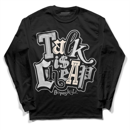 Dunk Low Cool Grey DopeSkill Long Sleeve T-Shirt Talk Is Chip Graphic Streetwear - Black