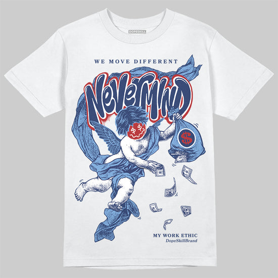 Jordan 1 High OG "Midnight Navy" DopeSkill T-Shirt Nevermind Graphic Streetwear - White 