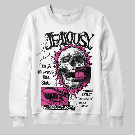 Pink Sneakers DopeSkill Sweatshirt Jealousy Graphic Streetwear - White 