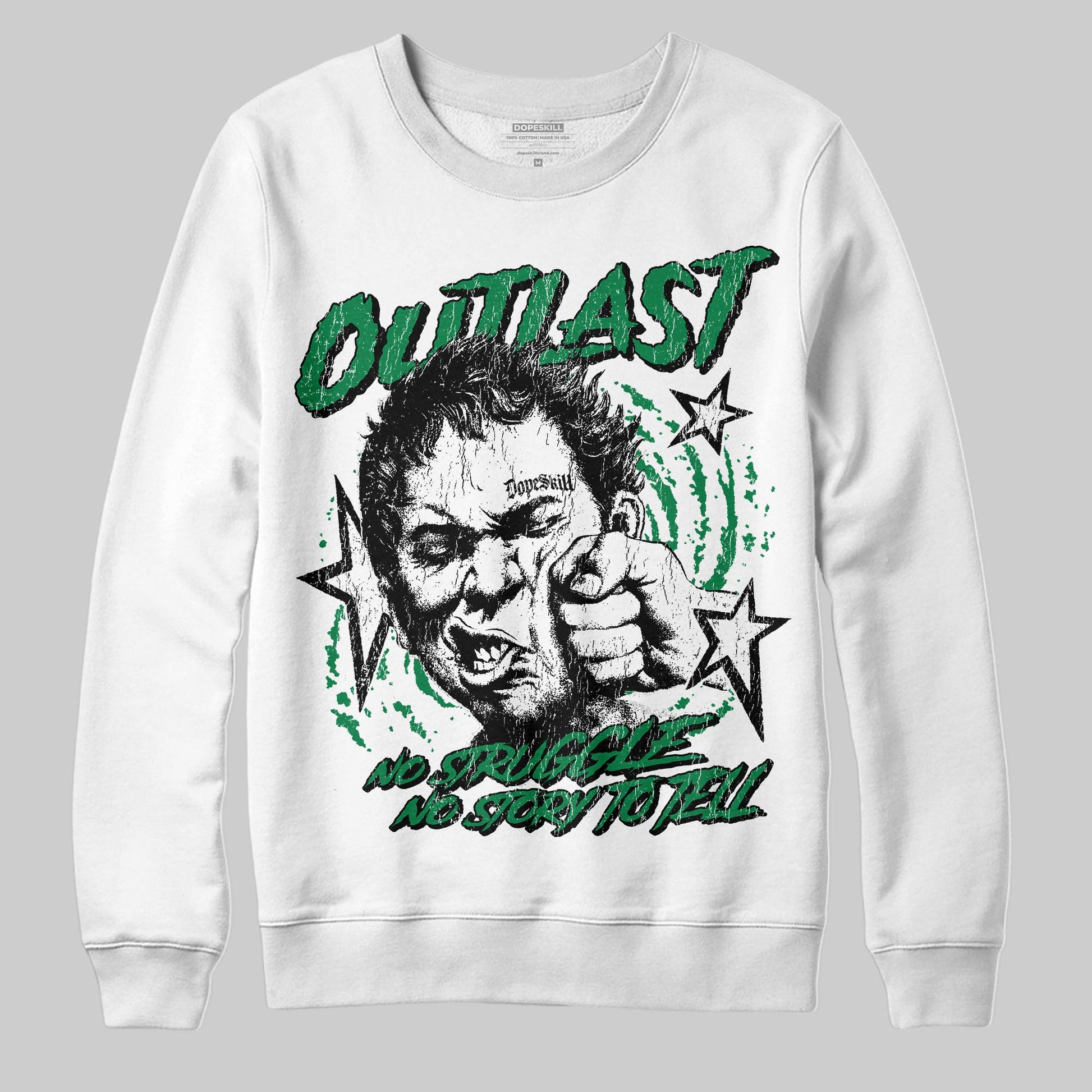 Green Sneakers DopeSkill Sweatshirt Outlast Graphic Streetwear - White 