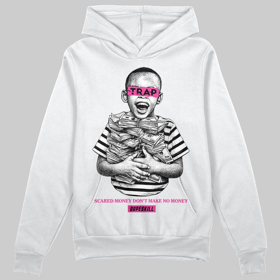 Pink Sneakers DopeSkill Hoodie Scared Money Don't Make No Money Graphic Streetwear - White