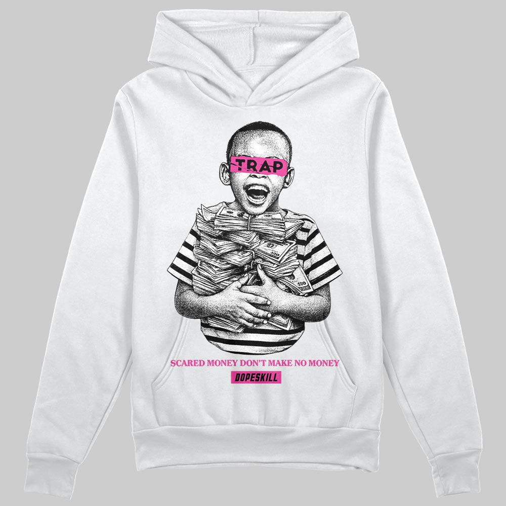 Pink Sneakers DopeSkill Hoodie Scared Money Don't Make No Money Graphic Streetwear - White