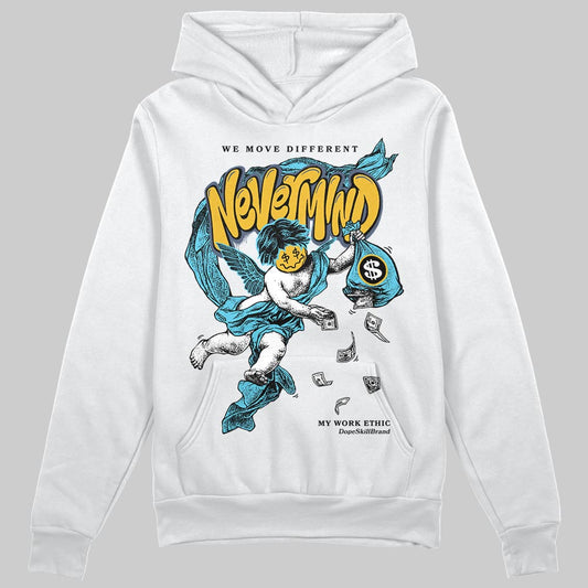 Jordan 11 Retro Gamma Blue (2025) DopeSkill Hoodie Sweatshirt Nevermind Graphic Streetwear - White