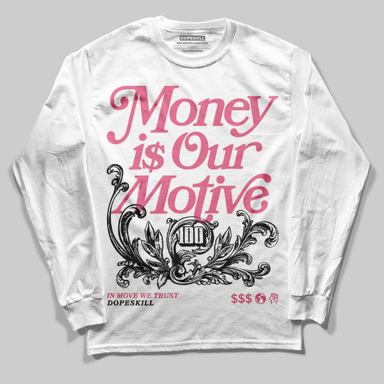 Diesel Pink S - Serendipity Pro-X1 Trainers DopeSkill Long Sleeve T-Shirt Money Is Our Motive Typo Graphic Streetwear - White