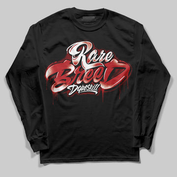 Jordan 12 Retro Flu Game (2025) DopeSkill Long Sleeve T-Shirt Rare Breed Type Graphic Streetwear - Black