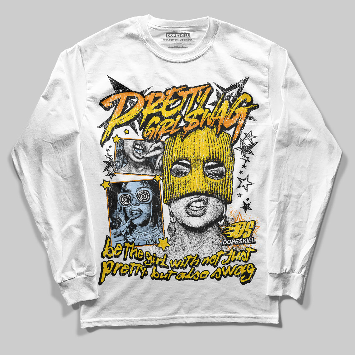 Jordan 6 “Yellow Ochre” DopeSkill Long Sleeve T-Shirt Pretty Girl Swag Graphic Streetwear - White