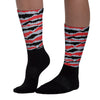 Bred Reimagined 4s DopeSkill Sublimated Socks Abstract Tiger Graphic