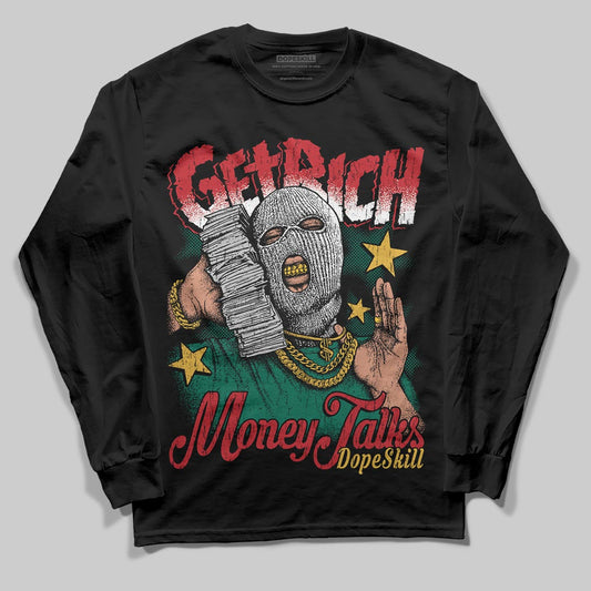 Jordan 3 Mexico 'El Vuelo' DopeSkill Long Sleeve T-Shirt Get Rich Graphic Streetwear - Black